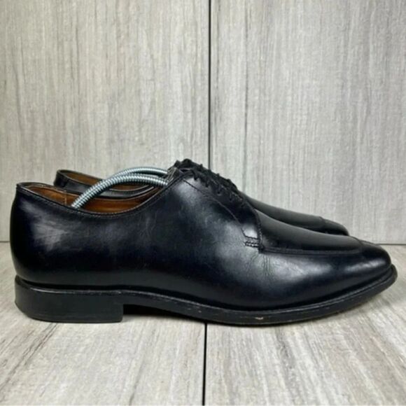 Allen Edmonds Delray Black Split Toe Oxford Derby Dress Shoe Mens Size 10.5 - Picture 1 of 10